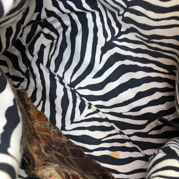 CONNIE GUNDERSON Ventura CA Designer Shoulder Purse Satchel Fuzzy Hand Bag Brown - Picture 14 of 16